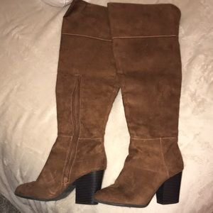 Knee high dark brown boots